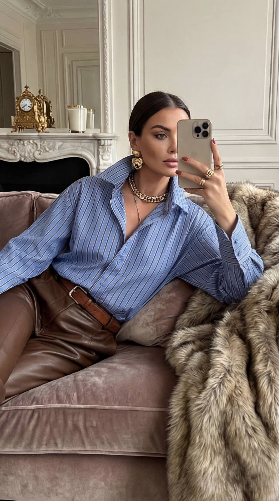 Chemise rayé avec cravate