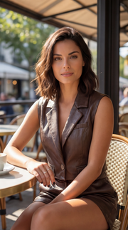 Veste Simili Cuir Chic et Tendance - Parfait pour un Look Urbain Moderne