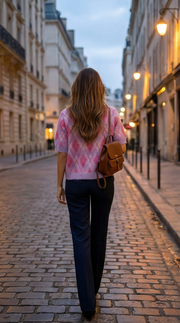 Pull manche courte losange élégant