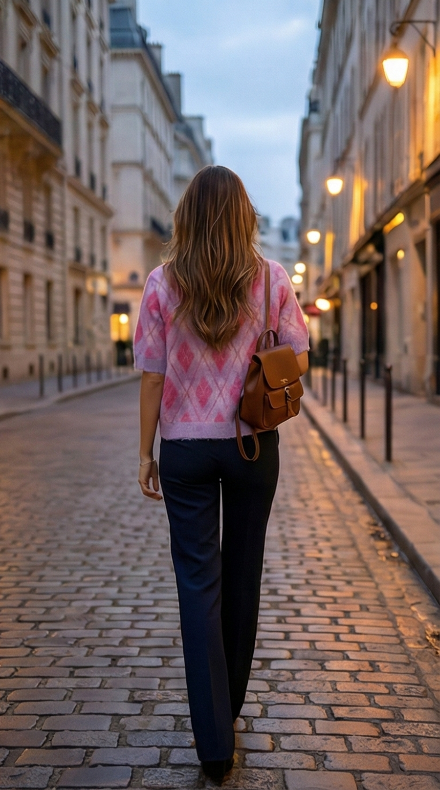 Pull manche courte losange élégant