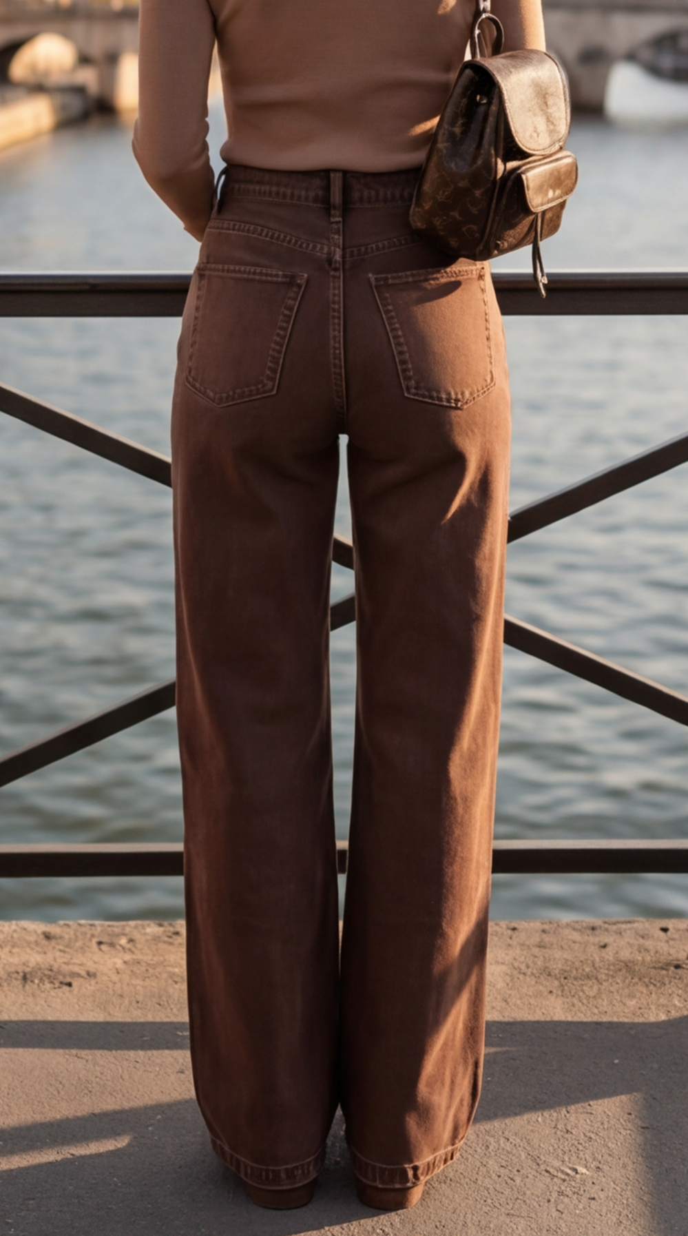 Jean marron à strass