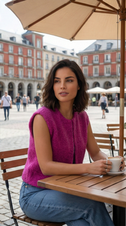 Veste fuchsia sans manches tendance