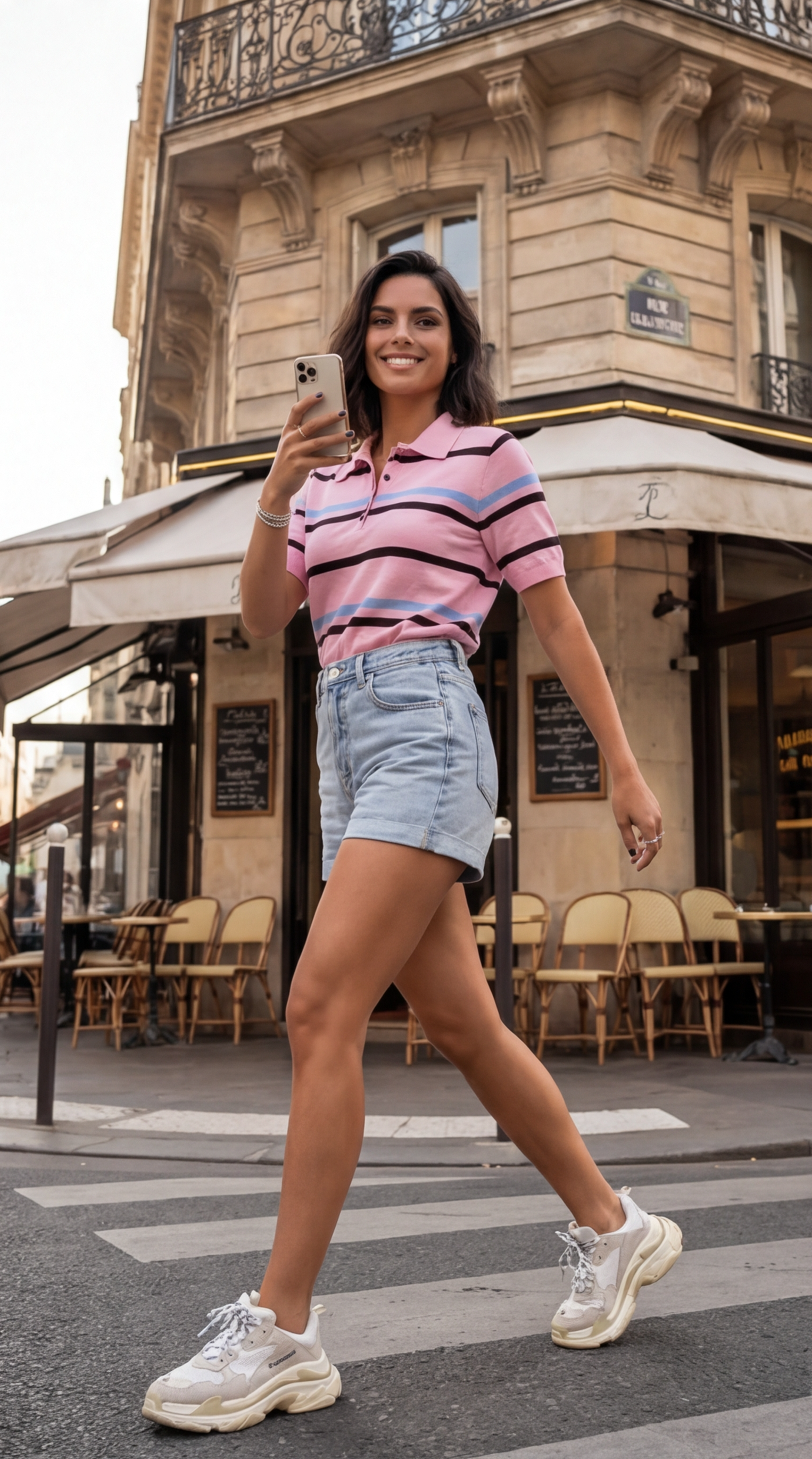 Polo manche courte rayure