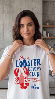 T-shirt blanc avec motif homard