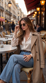 Jean poche vague brodé