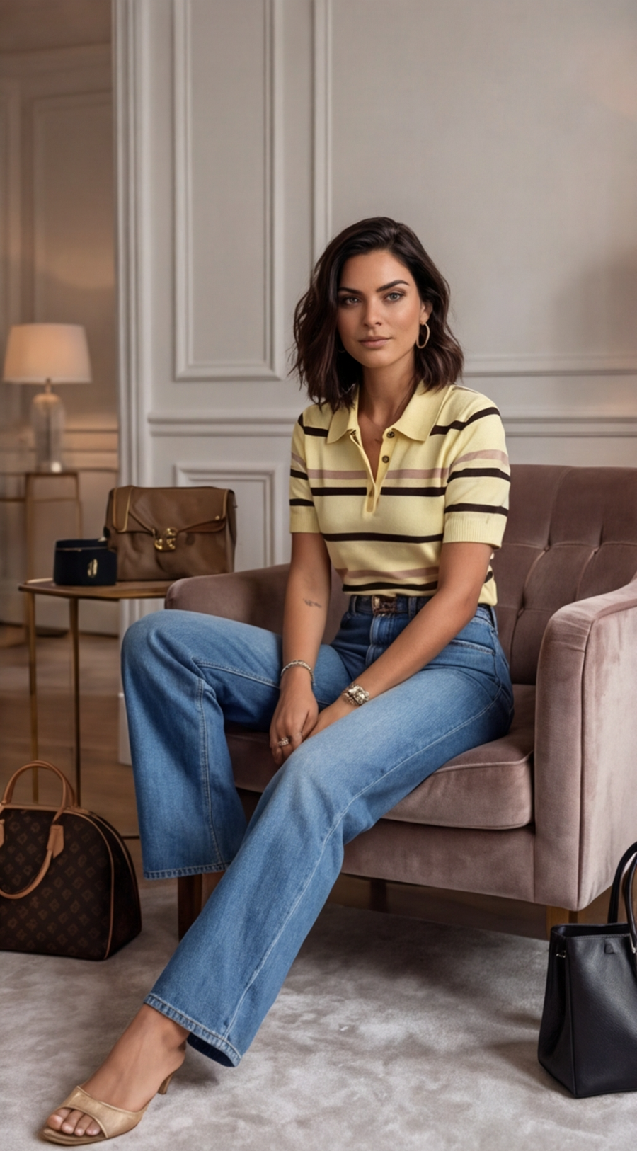 Polo manche courte rayure