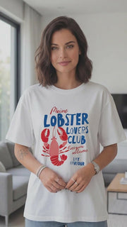 T-shirt blanc avec motif homard
